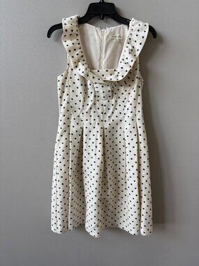 Harper Rose Dress, Size 6. Cream with Black and Gold Metallic Polka Dots